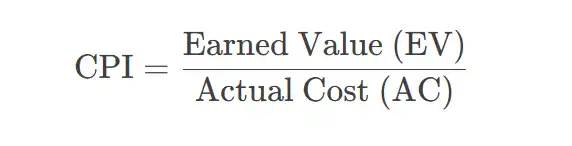 Formula for the Cost Performance Index Calculation 