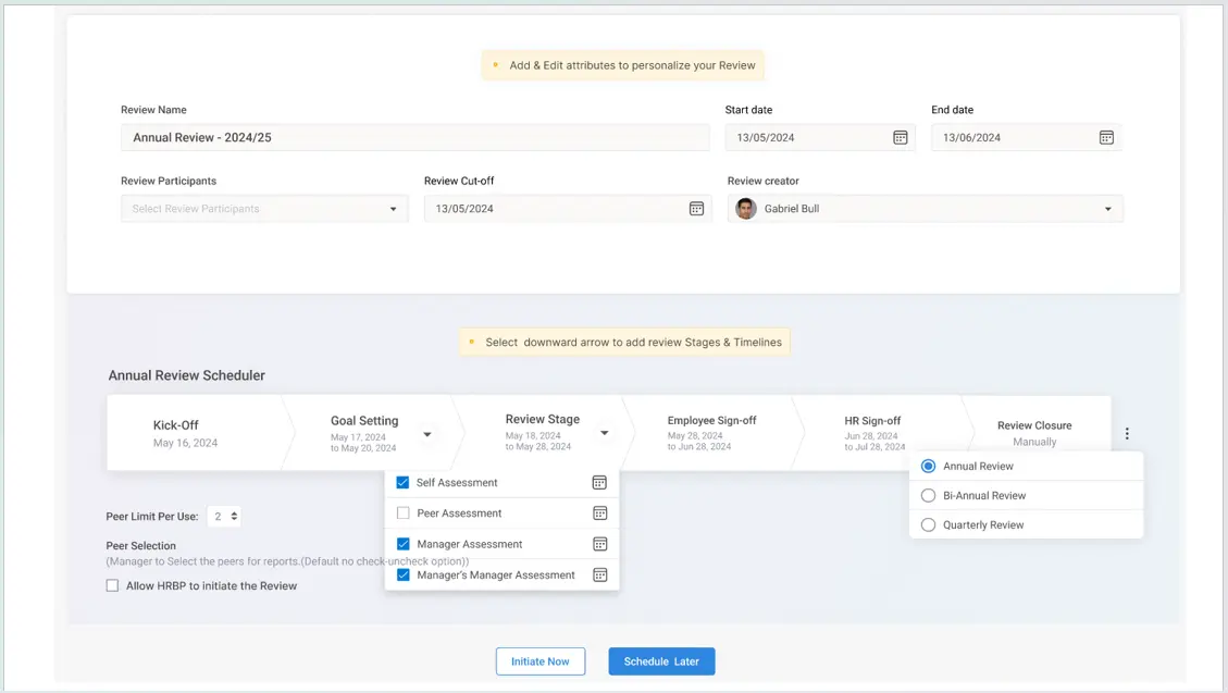 360-Degree Review Cycles