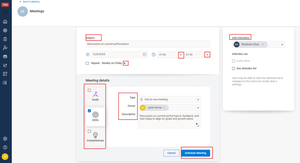 Can recurring 1-on-1s be set, and how?