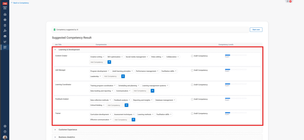 How can I use AI to define competency? Step 5