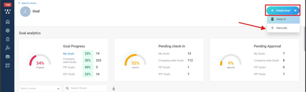 How can employees propose or suggest their own goals? Step 3
