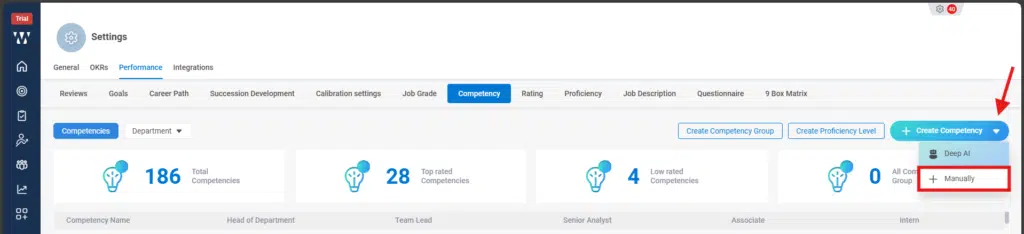 How do I define or add new competencies in PMS? Step 3