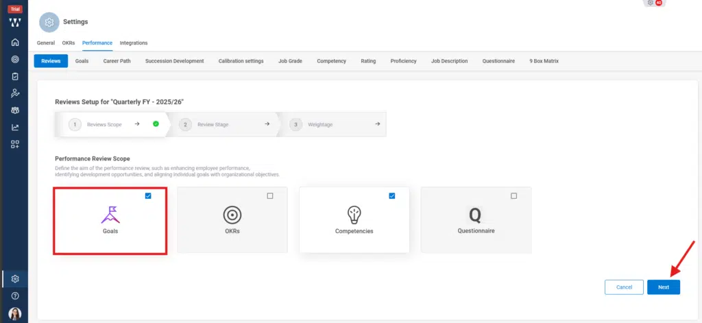 How do I edit a PMS review cycle? Step 4