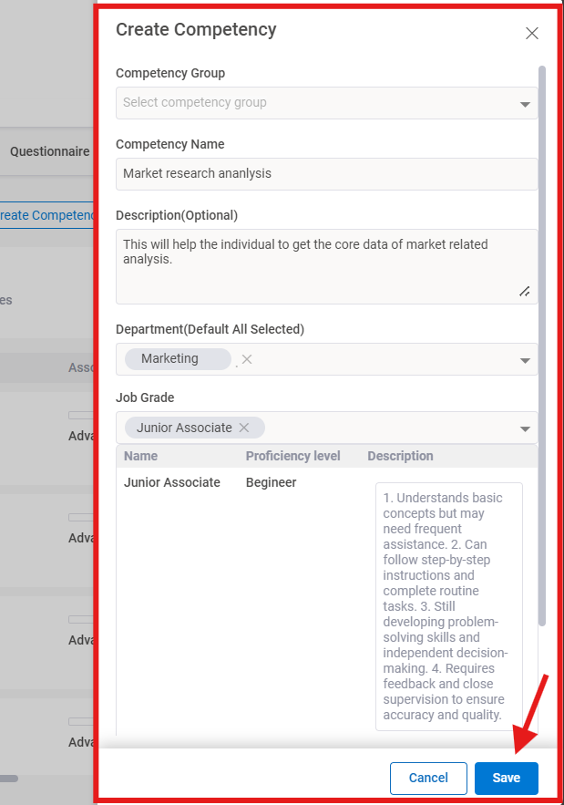 How do I edit existing competencies for my organization? Step 4