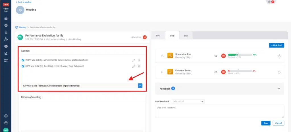 How do I prepare and set an agenda for a 1-on-1 meeting? Step 3