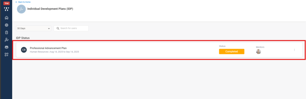 How do I track progress for an employee on IDP? Step 12