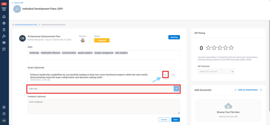 How do I track progress for an employee on IDP? Step 6