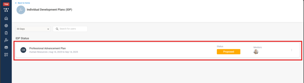 How do I track progress for an employee on IDP? Step 8