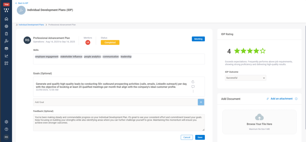 How do employees access their IDP-PIP details? Step 3