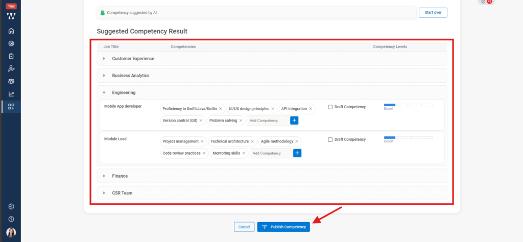 How do you add or edit competencies for roles?​ Step 5