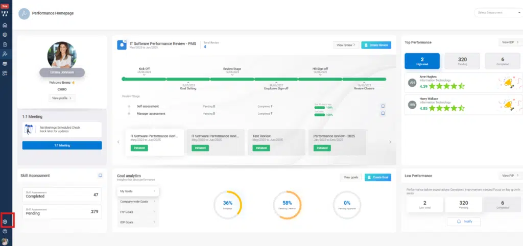 How do you configure performance rating scales? Step 1