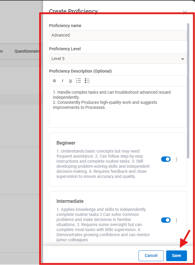 How do you configure performance rating scales? Step 4b