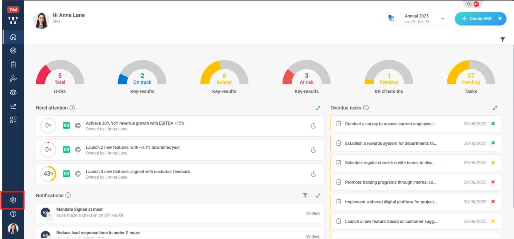How do you create and edit Q&A sets for performance reviews? Step 1