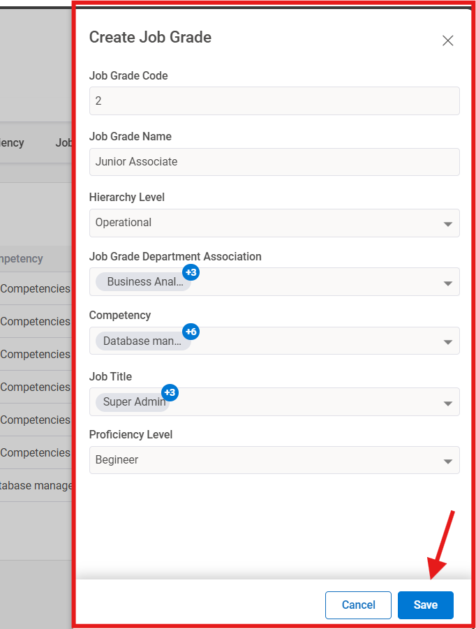 How do you define and manage grades or bands for employees? Step 4