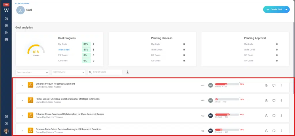 How to Manager can comment on an employee’s specific goal? Step 3