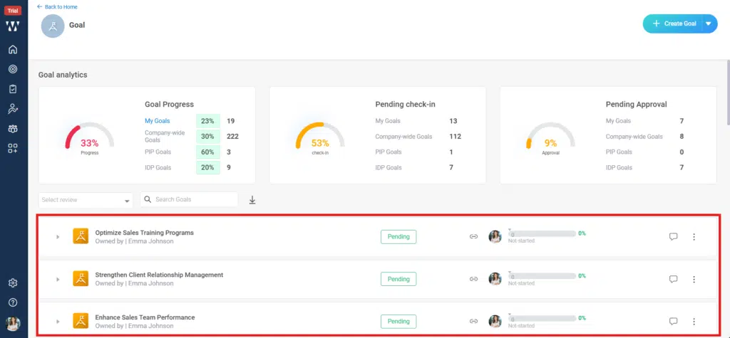 How to bulk assign goals to multiple employees? Step 5