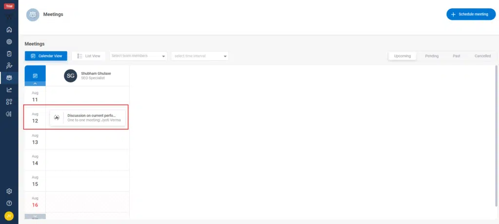 How to conduct a one-on-one performance review through Meeting? Step 5