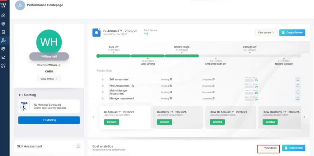How to duplicate a goal for another employee or team? Step 1