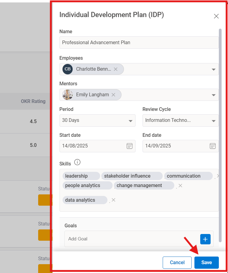 How to generate an Individual Development plan (IDP)? Step 3
