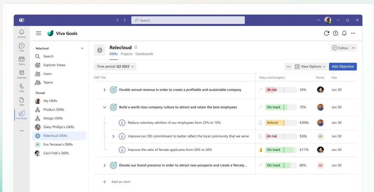 Microsoft Viva Goals