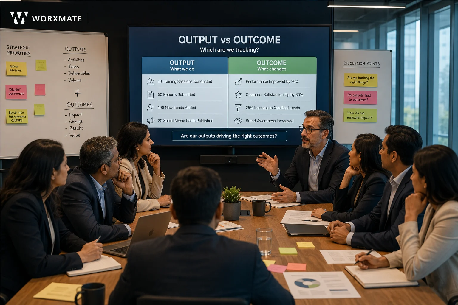 Guide from Worxmate on what should we track outcome or output